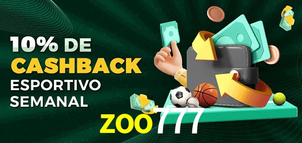 10% de bônus de cashback na zoo777